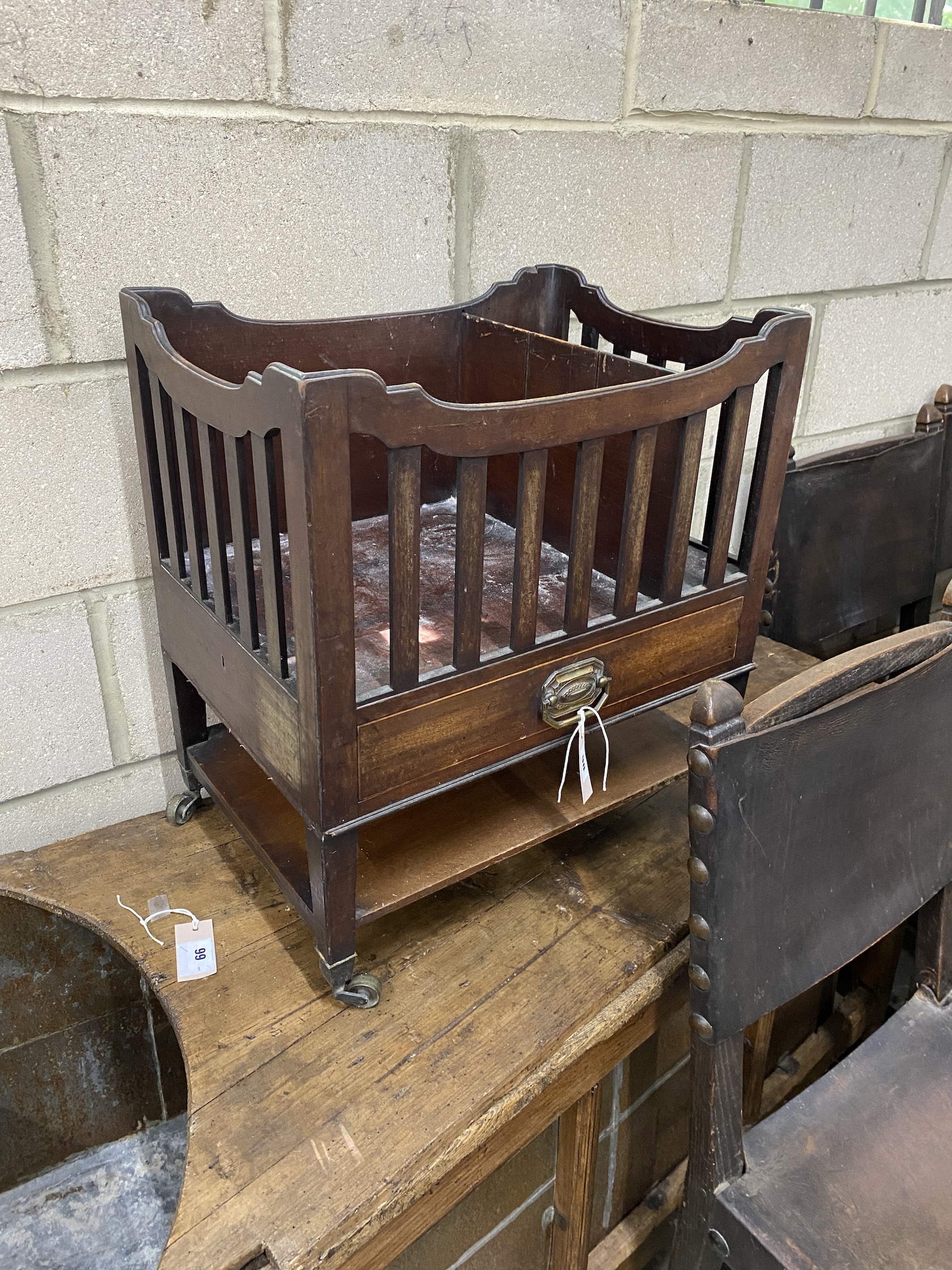 A George III mahogany Canterbury, width 50cm, depth 36cm, height 57cm, NB: From the Estate of Rt Hon Lord Lawson of Blaby